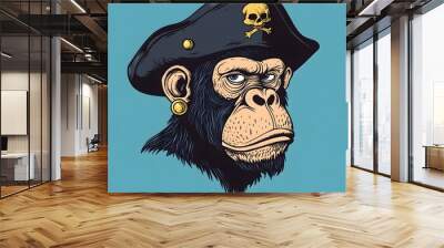 Pirate Ape character NFT style Wall mural