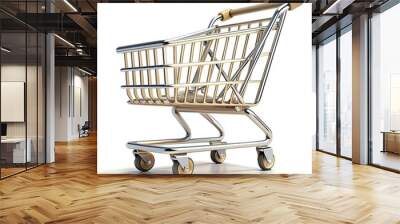 Sleek and modern 3D rendering of a shopping cart. perfect for website designs. presentations. and marketing materials. Wall mural