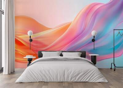 Trendy Futuristic Banner. Vibrant Abstract Background Featuring Liquid Wavy Shapes for Futuristic Banner. Abstract liquid wavy shapes futuristic banner. Wall mural