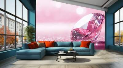 luxury precious pink white gemstone for jewelry on white fashion background : Generative AI Wall mural