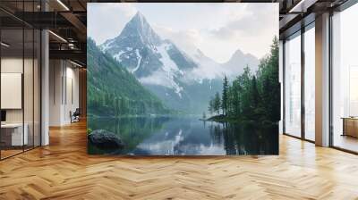 Tranquil Mountain Lake Wall mural