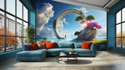 A portal to a world of endless inspiration, where your ideas are transformed into breathtaking images, each one more unique and captivating than the last. Wall mural