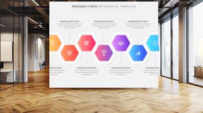 Timeline Business Infographic Modern Design Template with Seven 7 Periods Wall mural