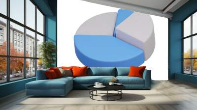 pie chart 3d icon isolated on white Wall mural