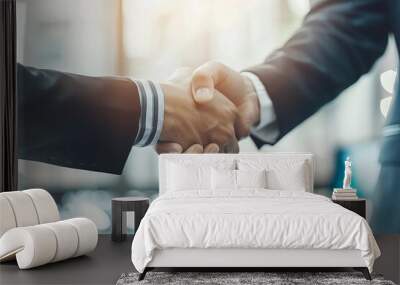 Businessmen making handshake with partner, dealing, merger and acquisition, business joint venture concept. Wall mural