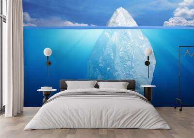 plastic bag environment pollution with iceberg Wall mural