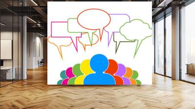 Social network talk and speech bubbles Wall mural