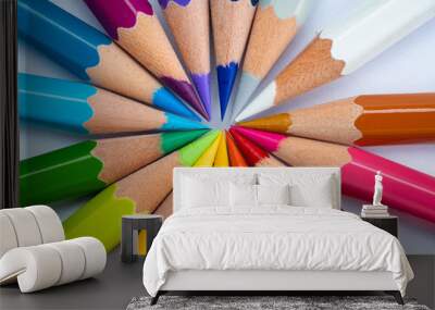 closeup color pencil, back to school concept
 Wall mural