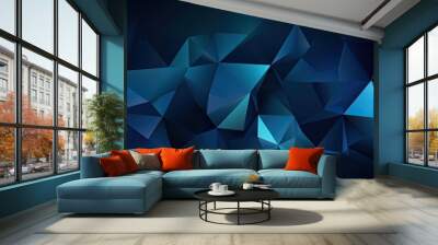 Dark blue color background, Geometric shape, Wallpaper gradient Wall mural