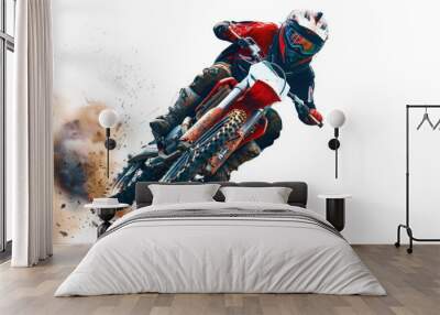 Dirt bike rider, Supercross, Sport concept, nice action of motorcycle jump Wall mural