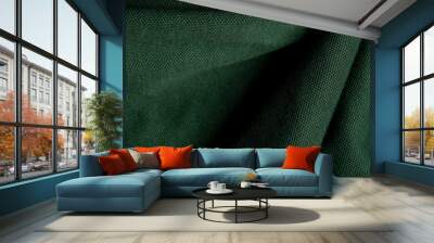 green fabric texture background Wall mural