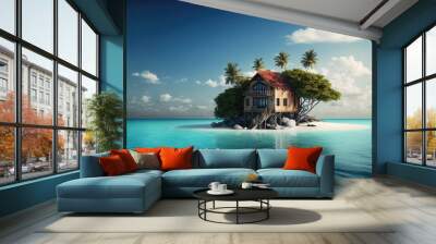 maldives, beautiful sea, Made by AI,Artificial intelligence Wall mural