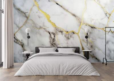 white marble background with golden line Wall mural