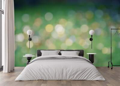 abstract green background with bokeh Wall mural