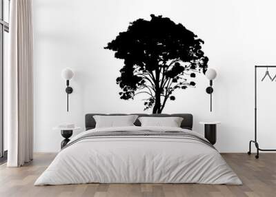 Isolated image of tree silhouette on png file on transparent background. Wall mural