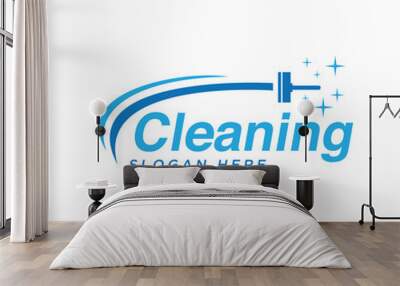 Cleaning logo vector design template Wall mural