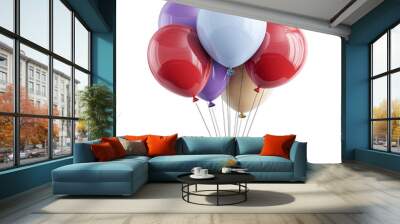 red balloon isolated on white png Wall mural