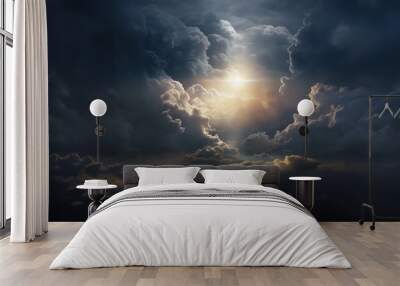 sun and clouds, Out with and In with Dark cLouds and Sun Wall mural