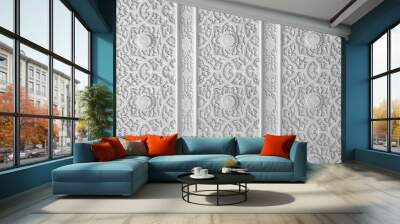 elements of the oriental pattern in the form of modeling and carving Wall mural