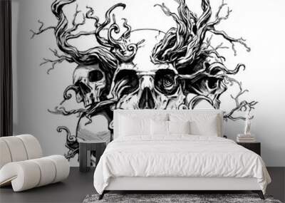 skulls of people in roots Wall mural