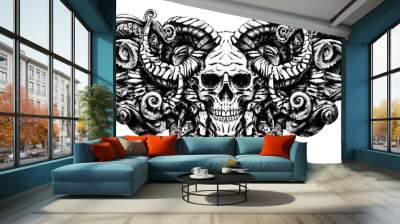 the skull of a demon in the interlocking tentacles Wall mural