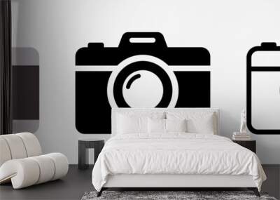 Camera icon set. Photo camera in flat style. Vector Wall mural