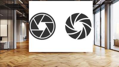 Camera shutter icons set. Vector illustration Wall mural