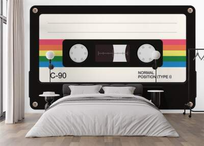 Cassette tape. Vector illustration Wall mural