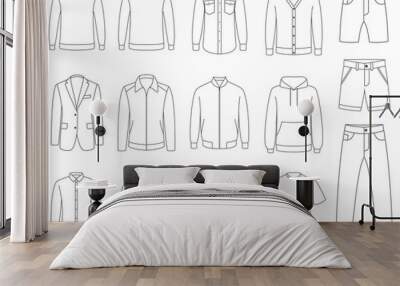 Clothes. Mens clothing vector Wall mural