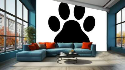 Dog paw print. Paw icon. Vector illustration. Wall mural