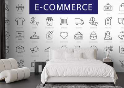 e-commerce & shopping thin line icons set. e-commerce, shop, online shopping editable stroke icons c Wall mural