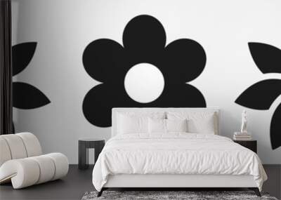 Flower icons set isolated on white background. Flower simple icon. Vector illustration Wall mural