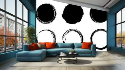 Grunge round shapes. Grunge banner collection. Vector Wall mural