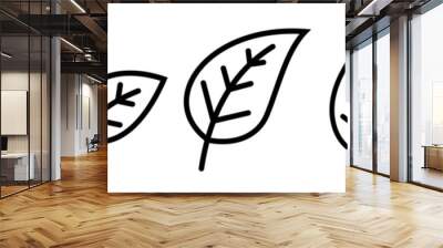 Leaf simple icon set. Vector Wall mural