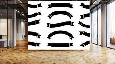 Ribbon banner set. Simple ribbons. Vector Wall mural