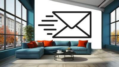 Send message icon on white background. Vector Wall mural