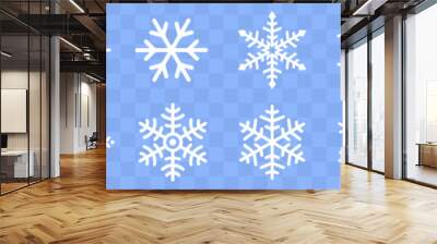 Snowflake different icons. Snowflake symbol set. Vector illustrator Wall mural