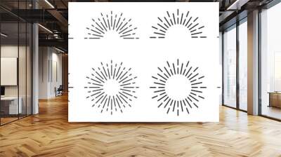 Sunburst line illustration. Sunrise. Vector illustration Wall mural