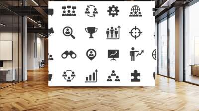 Teamwork and Business people icons set. People group. Teamwork flat icon collection. Vector Wall mural