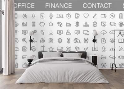 thin line icons big set. icons business office finance marketing shopping seo contact. vector illust Wall mural