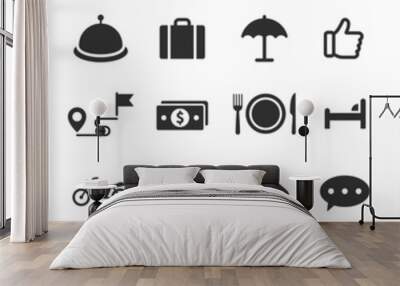 Travel icons set. Tourism simple icon collection. Vector Wall mural