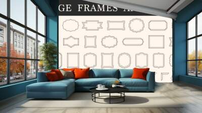 Vintage Frame, Border set. Old frames. Vintage elements. Vector illustration Wall mural