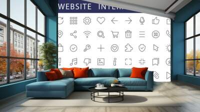 Website Interface thin line icons set. User Interface icons. Basic Web editable stroke icons collection. Vector Wall mural