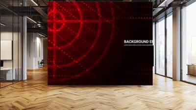 Abstract red target, shooting range on black background. Vector isolated template for business goal. Shooting target success solutions concept. Wall mural