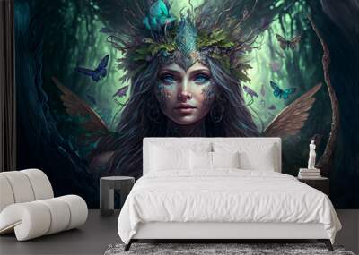 Elf fairy queen AI generative Wall mural