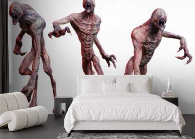 Zombie creatures 3D illustration Wall mural