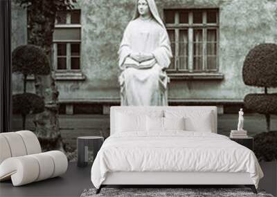 Statue of saint Therese of child Jesus, Loudes, France Wall mural