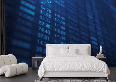 3d render stock market chart or data on led display. various type of financial and investment produc Wall mural