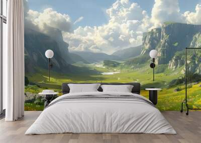 alpine meadow in the mountains Wall mural