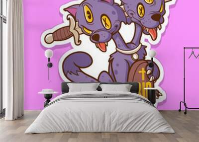 Monster Dog Halloween Design Sticker Wall mural